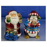 Musical Holiday Hinged Santa & Penguin Figures