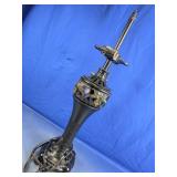 Metal Table Lamp w/ Mosaic Glass Accent