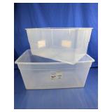 (2) Sterilite Large Plastic Storage Totes