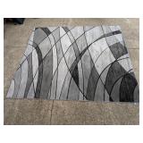 Gray Black Abstract Pattern Area Rug