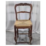 Wood Ladder Back Chair with Woven Rush Seat