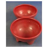 Red Plastic Footed Bowl Set