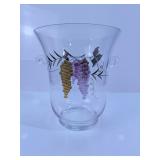 Glass Wine Cooler Ice Bucket Grapes Design
