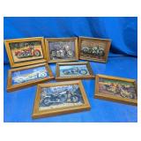 (7) Motorcycle Framed Wall Art Prints