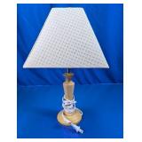 (1) Wooden Table Lamp w/ Fabric Shade