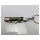 Mini Damascus Steel Folding Keychain Knife