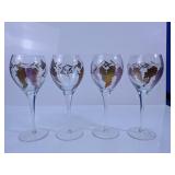 Glass Wine Glasses Grapes Design
