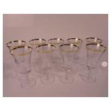 Glass Wine Glasses Gold Rim