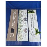(3) Farmhouse Style Hanging Wall Decor Lot