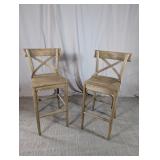 Wooden X-Back Bar/Counter Stools