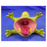 (1) Glass Frog Candle Holder