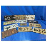 (12) Vintage License Plates Assorted