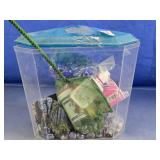 Clear Plastic Storage Box w/ Misc Contents