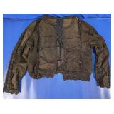 Brown Patchwork Suede Lace Trim Jacket