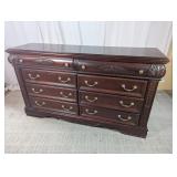 Wood Dresser w/ Carved Details