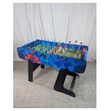 Vintage Style Blue Graphic Foosball Table