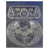 Cut Glass Serving Dish Set