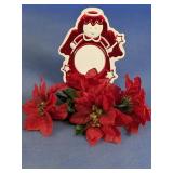 Angel Photo Frame w/ Poinsettia Garland