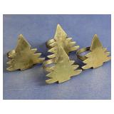 Metal Tree Shape Napkin Rings Set
