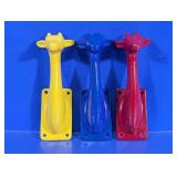 (3)Colorful Giraffe Metal Wall Hooks Trio