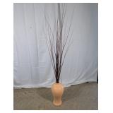 Glazed Ceramic Floor Vase w/Willow Branches