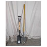 (2)Anvil Garden Spade & Round Point Shovel Tool