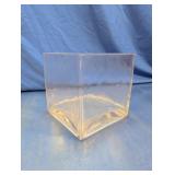 Clear Glass Square Vase