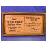 (1) Vintage Texas Prison Rodeo Sign