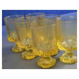 Amber Glass Goblets Pedestal Drinking Glasses