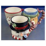 (3) Holiday Themed Ceramic Mug Collection
