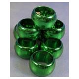 Green Metal Napkin Rings Set