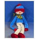 Long-Legged Plush Snowman Holiday Shelf Sitter