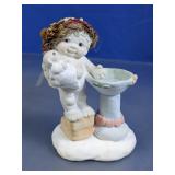 Vintage Ceramic Angel Figurine w/Birdbath