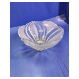 Frosted Pressed Glass Lotus Petal Bowl