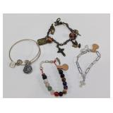 Mixed Religious & Chakra Charm Bracelet Lot