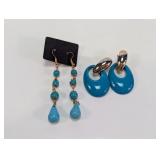 Vintage Style Turquoise Tone Earring Set