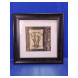 Framed African Elephant Tribal Print Wall Art