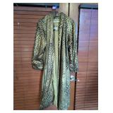 Sz L Vintage Josef Sagdic Gold Leopard Duster Coat