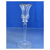 Elegant Gold Rimmed Glass Stemmed Candle Holder