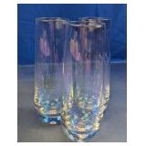 (3)Iridescent Stemless Champagne Flutes Trio