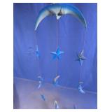 Hand-Painted Celestial Wood Moon & Stars Mobile