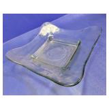 Vintage Square Hand Blown Slumped Glass Bowl