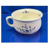 Floral Ceramic Chamber Pot with Blue Flowers