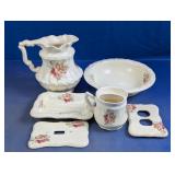 (6)Floral Ceramic Vanity & Switch Plate Lot