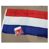 Red White Blue Horizontal Stripe Flag with