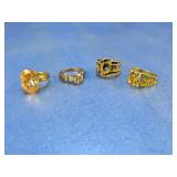(4)Vintage-Style Fashion & Costume Rings Lot