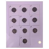 1920s U.S. Buffalo Nickels 10 piece lot
