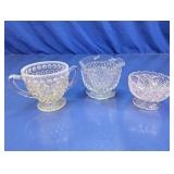 Assorted Glass Creamer and Sugar Bowl Set