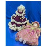 Decorative Dolls Pink Angel and Crochet Dress