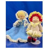 Crochet Outfit Dolls Blue Dress and Rag Doll